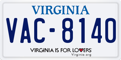 VA license plate VAC8140