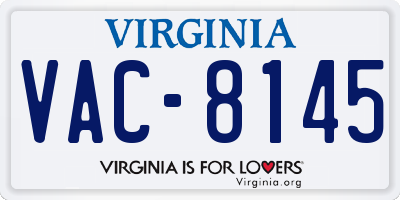 VA license plate VAC8145