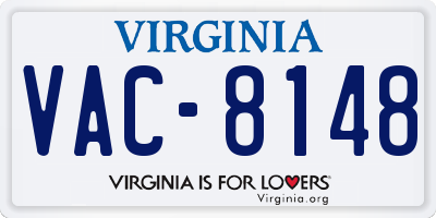 VA license plate VAC8148