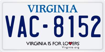 VA license plate VAC8152