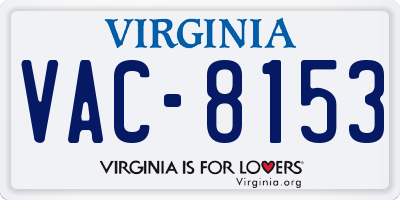 VA license plate VAC8153