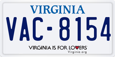 VA license plate VAC8154