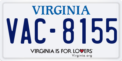 VA license plate VAC8155