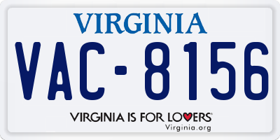 VA license plate VAC8156