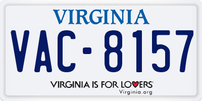 VA license plate VAC8157