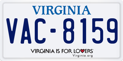 VA license plate VAC8159