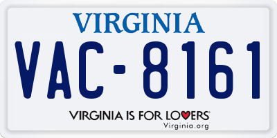 VA license plate VAC8161