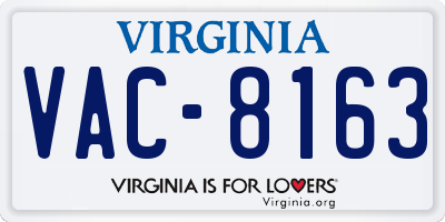 VA license plate VAC8163