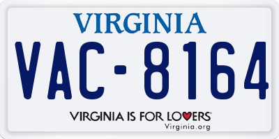 VA license plate VAC8164