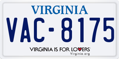 VA license plate VAC8175