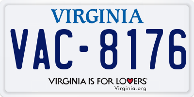 VA license plate VAC8176