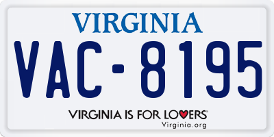 VA license plate VAC8195