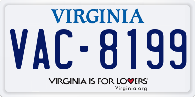 VA license plate VAC8199