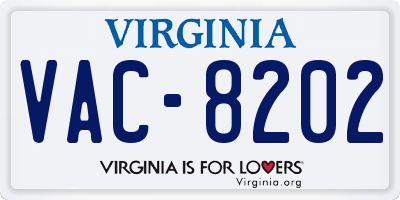 VA license plate VAC8202