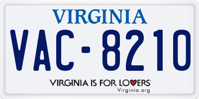 VA license plate VAC8210