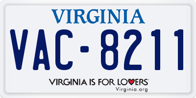 VA license plate VAC8211