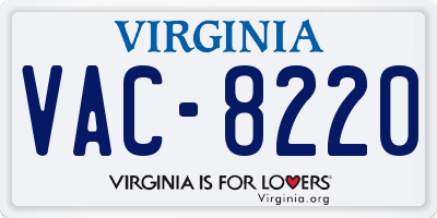 VA license plate VAC8220