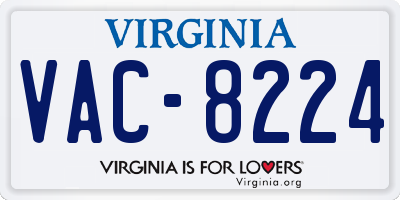 VA license plate VAC8224