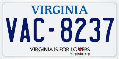 VA license plate VAC8237