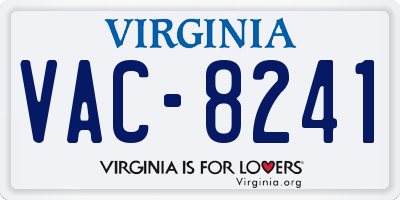 VA license plate VAC8241