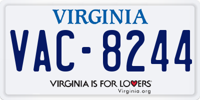 VA license plate VAC8244