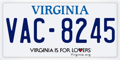 VA license plate VAC8245