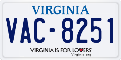 VA license plate VAC8251