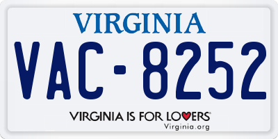 VA license plate VAC8252