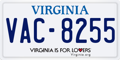 VA license plate VAC8255