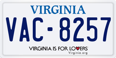 VA license plate VAC8257