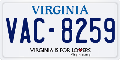 VA license plate VAC8259