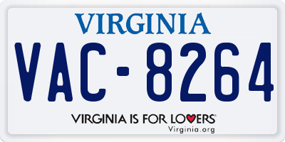 VA license plate VAC8264