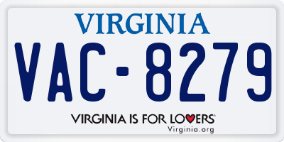 VA license plate VAC8279
