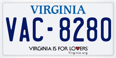 VA license plate VAC8280