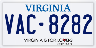 VA license plate VAC8282