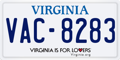 VA license plate VAC8283