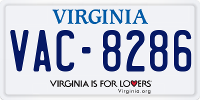 VA license plate VAC8286