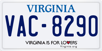 VA license plate VAC8290