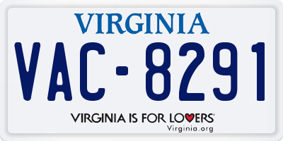VA license plate VAC8291
