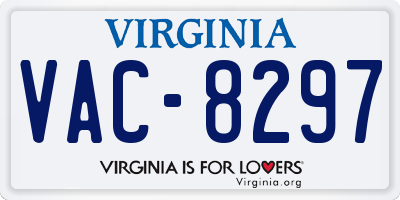 VA license plate VAC8297