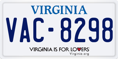 VA license plate VAC8298