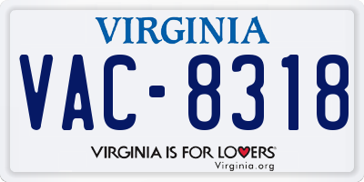 VA license plate VAC8318