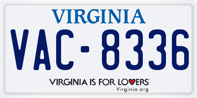 VA license plate VAC8336
