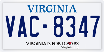 VA license plate VAC8347