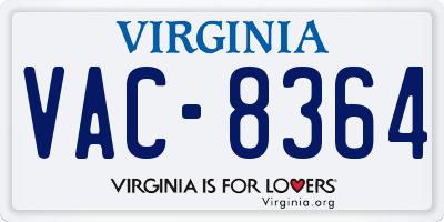 VA license plate VAC8364