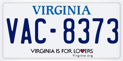 VA license plate VAC8373