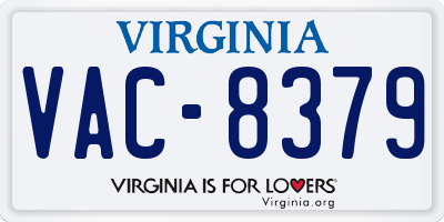 VA license plate VAC8379