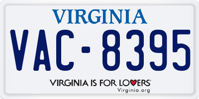 VA license plate VAC8395