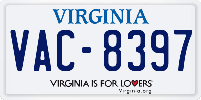 VA license plate VAC8397