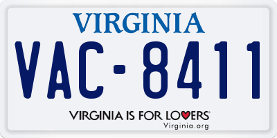 VA license plate VAC8411